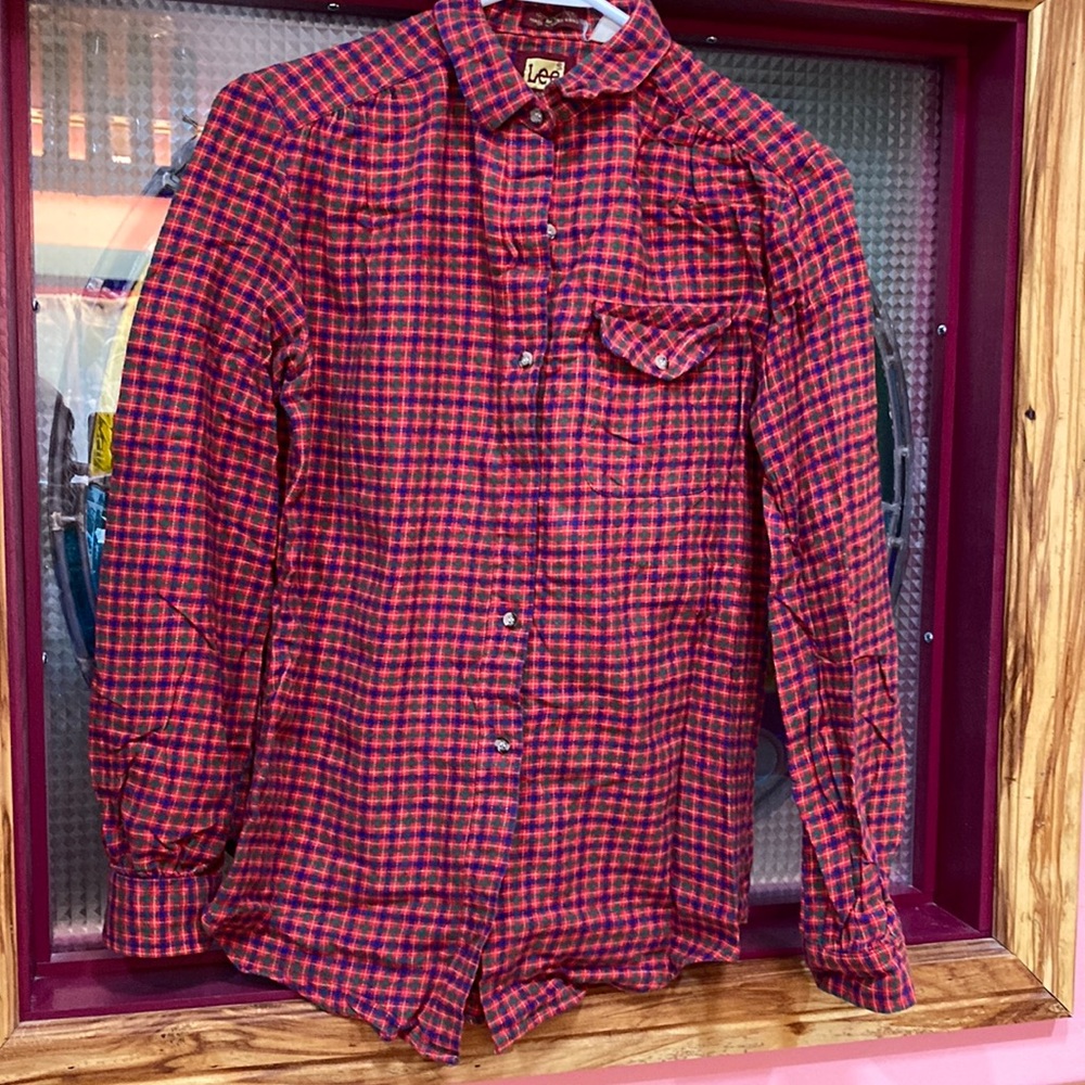 Lee 100% Cotton Flannel Button Front Sz 9/10 Excellent Condition